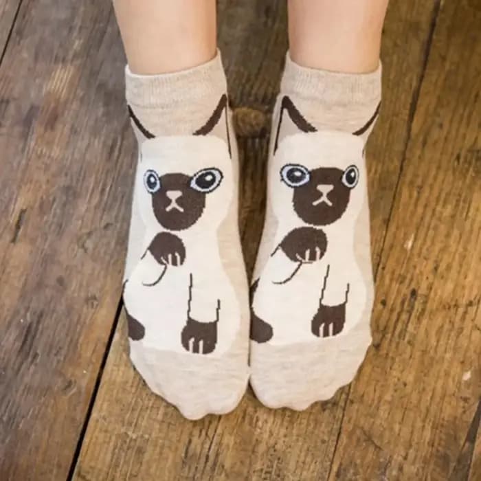 5/10 paires/ensemble chaussettes de cheville chat mignon dessin animé pour femmes respirant parfait pour la mode quotidienne