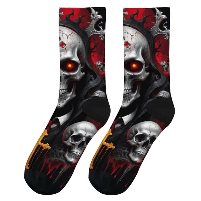 Croix crâne mode hommes chaussettes Harajuku Style rétro fou rue Hip Hop heureux