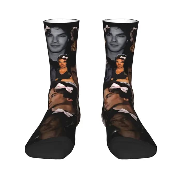 The Vampire Diaries Damon Salvatore chaussettes bas gothiques unisexe