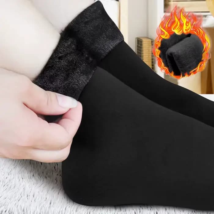1-5 paires hiver neige chaussettes femmes hommes velours épaissi moyen Tube couleur unie sol thermique sommeil
