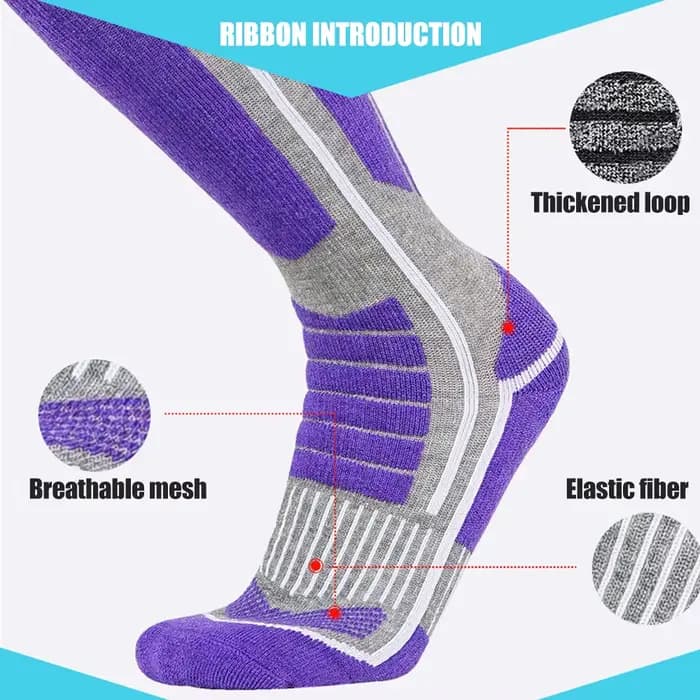 Chaussettes thermiques longues en laine mérinos pour hommes et femmes