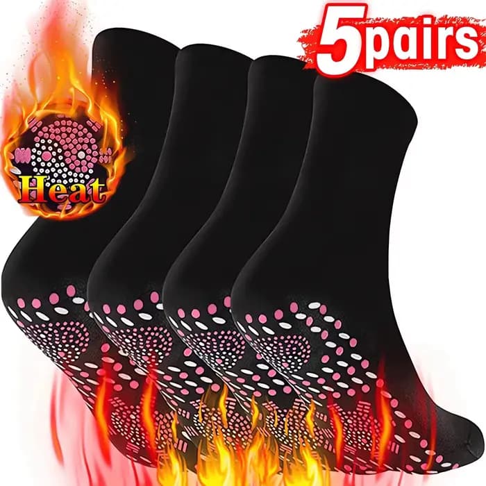 1/5 paires Tourmaline auto-chauffant chaussettes hiver chaud thermique soins de santé