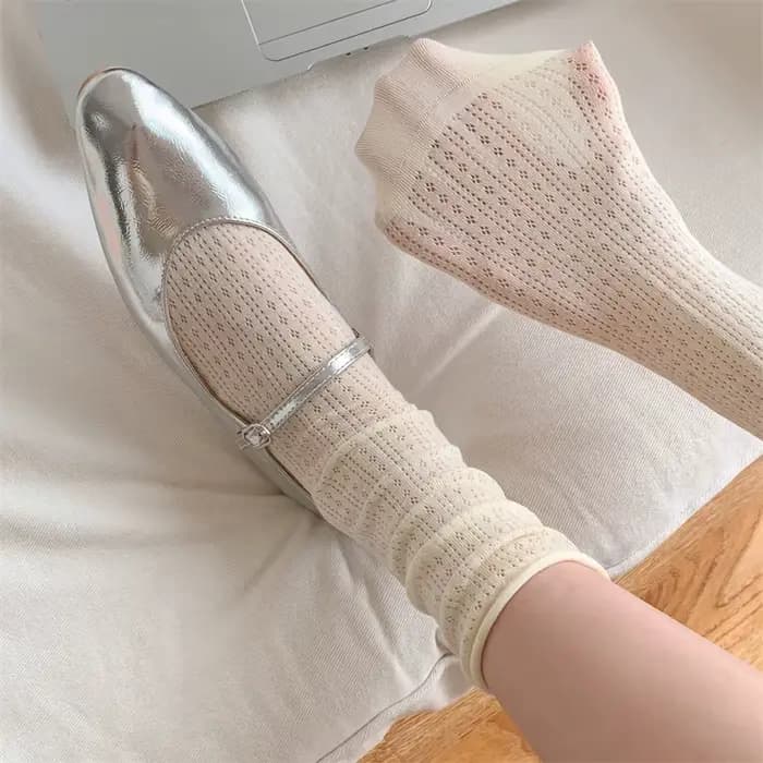 Chaussettes pour femmes mince été nouvelle couleur bonbon évider