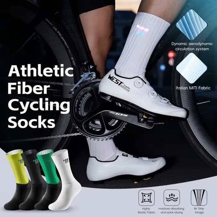 WEST BIKING été Aero chaussettes Whiteline