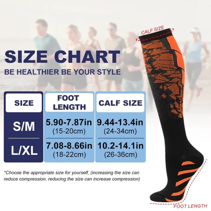 Chaussettes de compression de sport professionnelles pour femmes et hommes