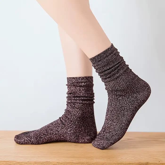 Chaussettes à paillettes brillantes pour femmes