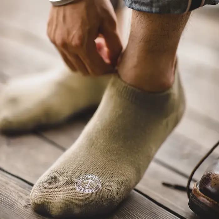 Maden-Lot de 3 paires de chaussettes rétro en coton et silicone pour homme