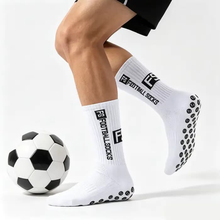 2 paires de chaussettes de football et de rugby unisexes pour hommes et femmes, antidérapantes, respirantes, résistantes aux chocs, pour l'exercice athlétique