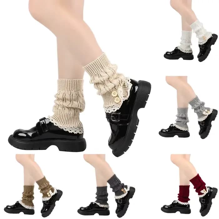 Jambières pour femmes cheville hiver chaud Stretch tricoté Slouch thermique dames épais laine poignets bottes chaussettes femme guêtre Lolita Y2k