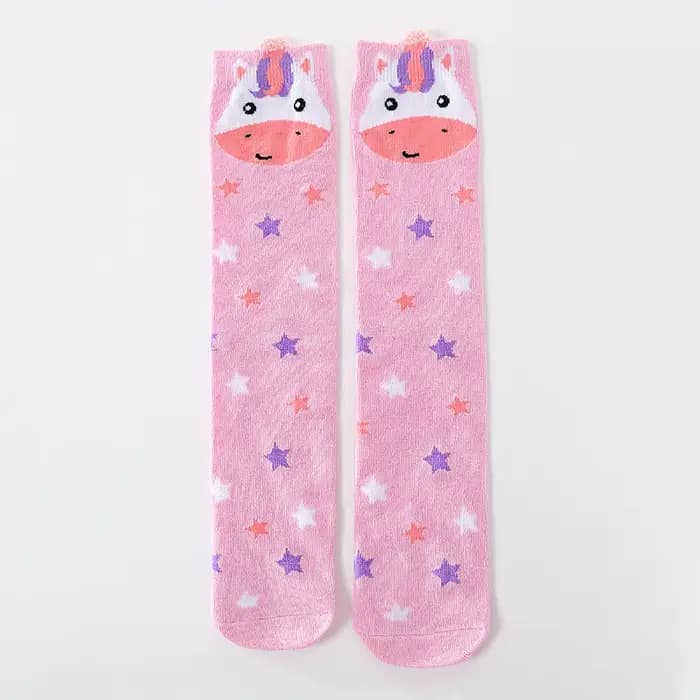 2 paires de chaussettes hautes à motif cœur de lapin pour filles, chaussettes douces et confortables pour toutes les saisons, adaptées à la vie quotidienne décontractée