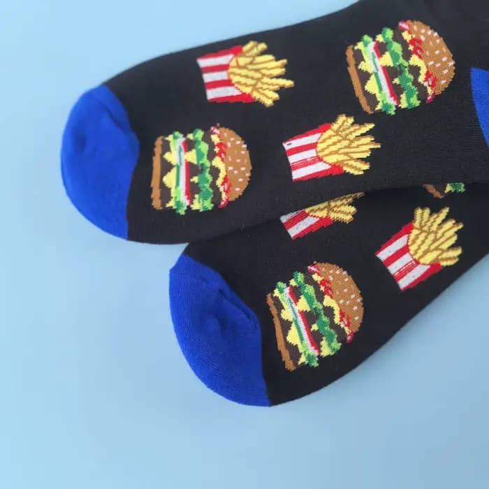1 paire de chaussettes Burger frite françaises élégantes et uniques