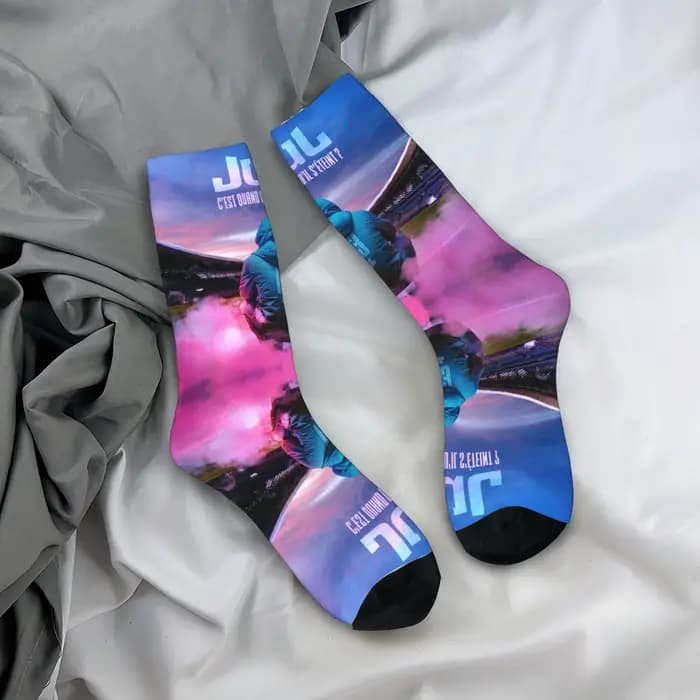 Personnalisé JUL rappeur français musique hommes femmes équipage chaussettes unisexe Kawaii printemps été automne hiver robe chaussettes