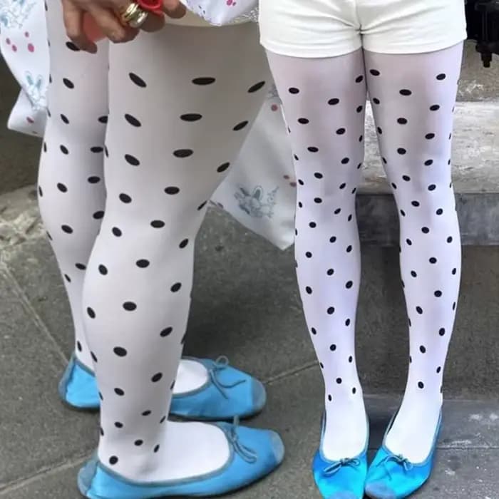 Y2k – collants à pois pour filles et femmes