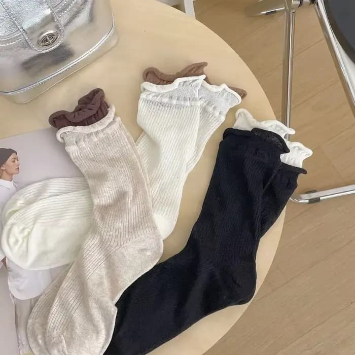 Chaussettes mi-mollet en coton pur sans couture