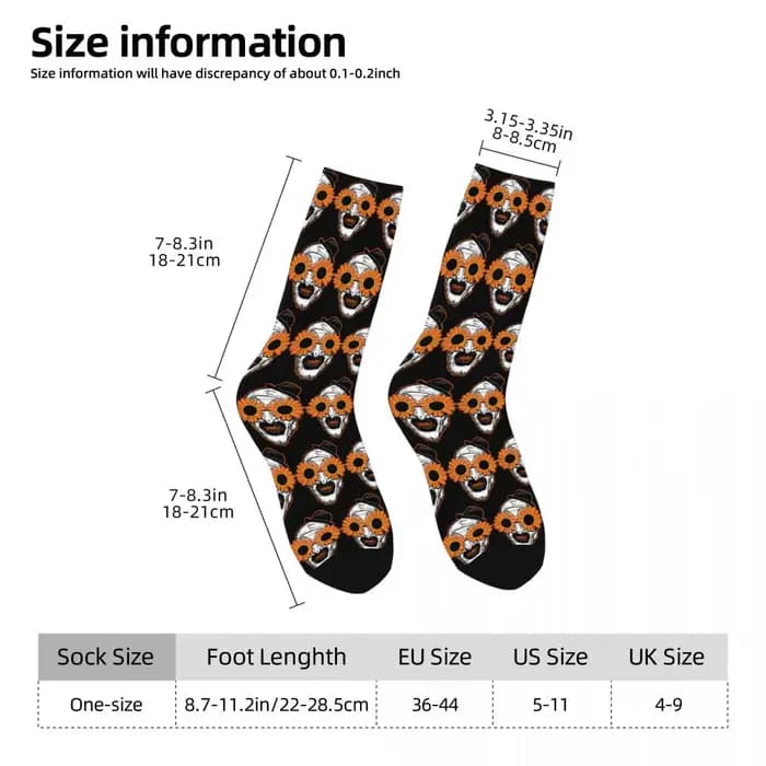 The Terrifier Art le Clown bas hommes chaussettes chaudes Vintage chaussettes automne Skateboard Anti-transpiration imprimé chaussettes cadeau d'anniversaire