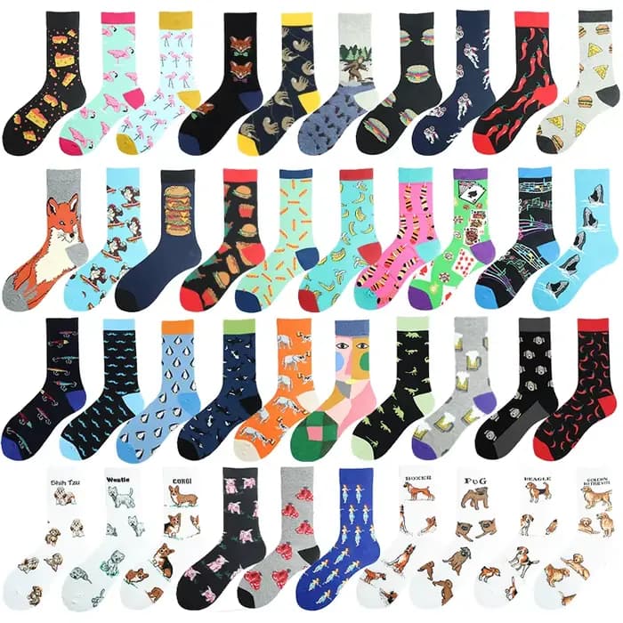 Nouveauté Chili flamants Sokken fromage Pizza requin désisgn Hip Hop chaussettes drôles hommes Happy Crew Harajuku unisexe Skateboard Skarpetki