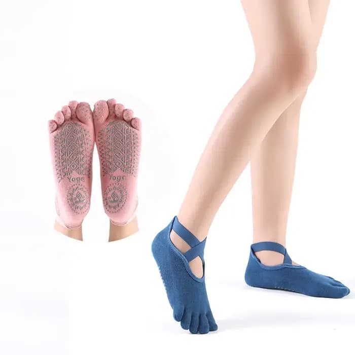 Chaussettes de sport coordonnantes respirantes à cinq doigts pour femmes