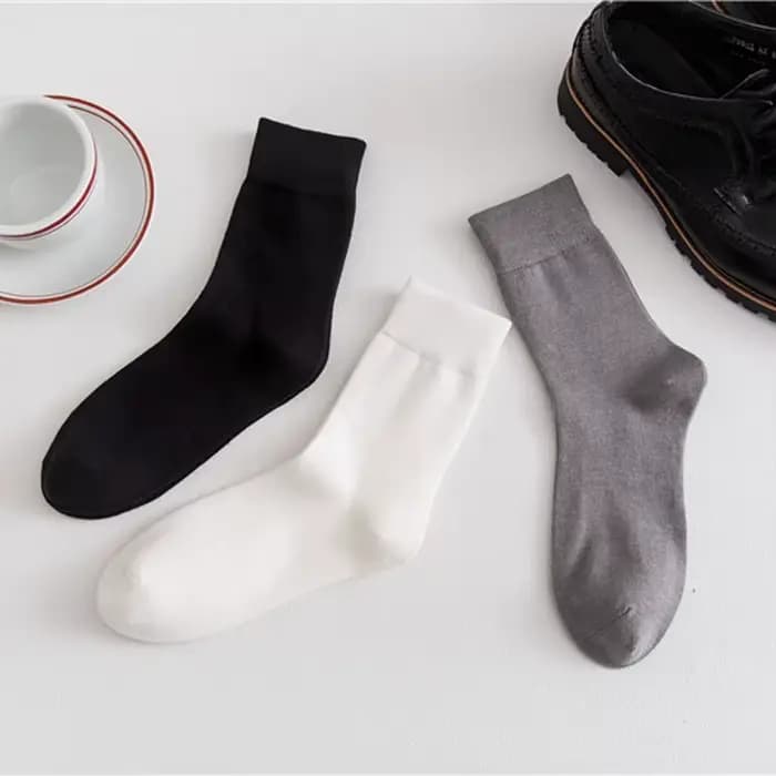 Chaussettes pour hommes en coton blanc noir gris