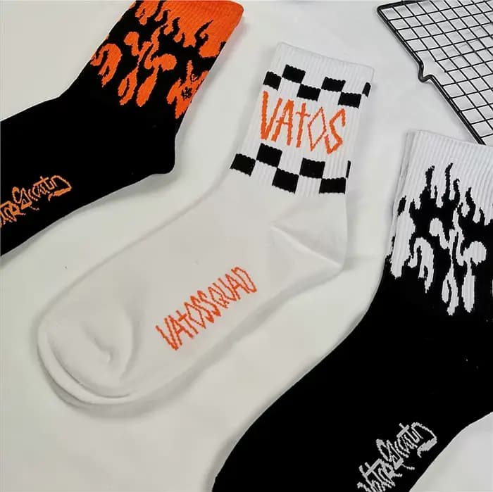 Style coréen mode Harajuku rue hip hop chaussettes unisexe drôle hommes