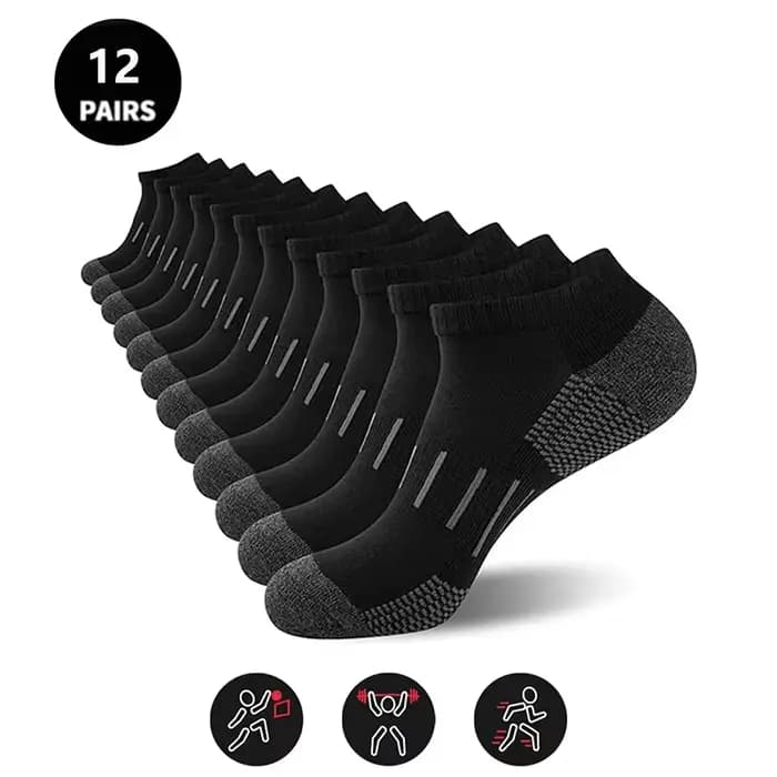 Chaussettes de Sport respirantes pour hommes, 1 à 20 paires, tampon de course en plein air épais, chaussettes de basket-ball, d'entraînement en coton, Tube court