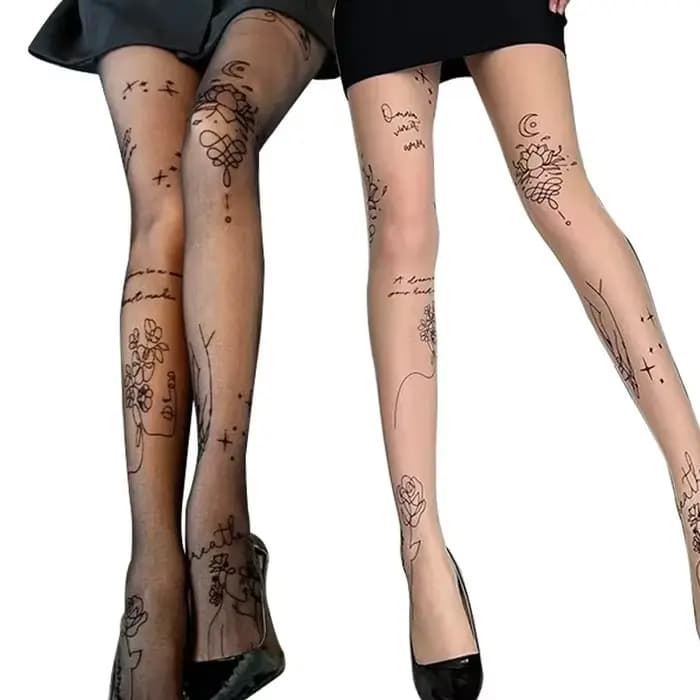 Collants sexy pour femmes avec motifs de tatouages