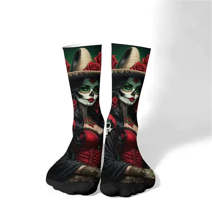 Chaussettes sur le thème du jour des morts pour hommes