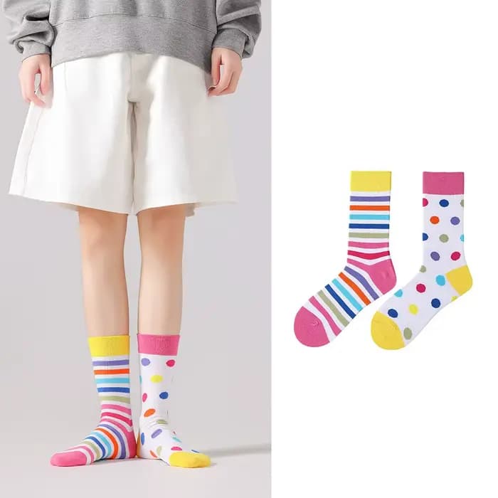 【5 paires】 Chaussettes originales AB Tide pour homme et femme, chaussettes colorées en coton, chaussettes unisexes à tube moyen pour toutes les saisons, cadeau