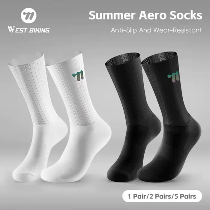 WEST BIKING été Aero chaussettes Whiteline