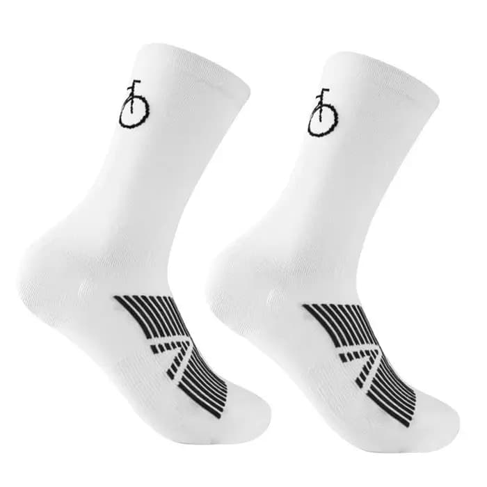 1 paire de chaussettes de cyclisme d'entraînement en plein air, renforcées aux orteils, tricotées, respirantes, antidérapantes, durables, unisexe, tailles européennes 38-43
