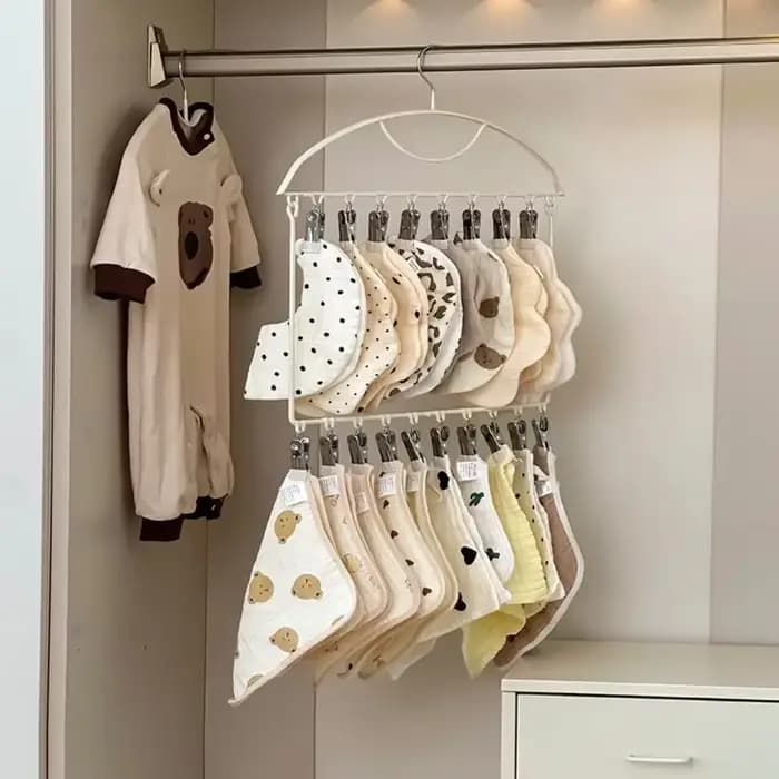 Séchoir à chaussettes à 18 pinces en acier inoxydable, grande capacité, multi-pinces, séchoir à chaussettes, cintre à vêtements pliable coupe-vent