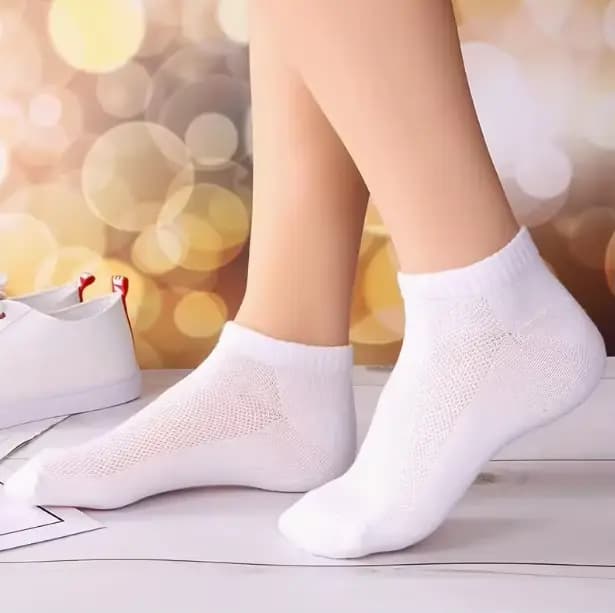 5/10 paires femmes été maille cheville athlétique chaussettes de course noir & blanc & gris mince coupe basse