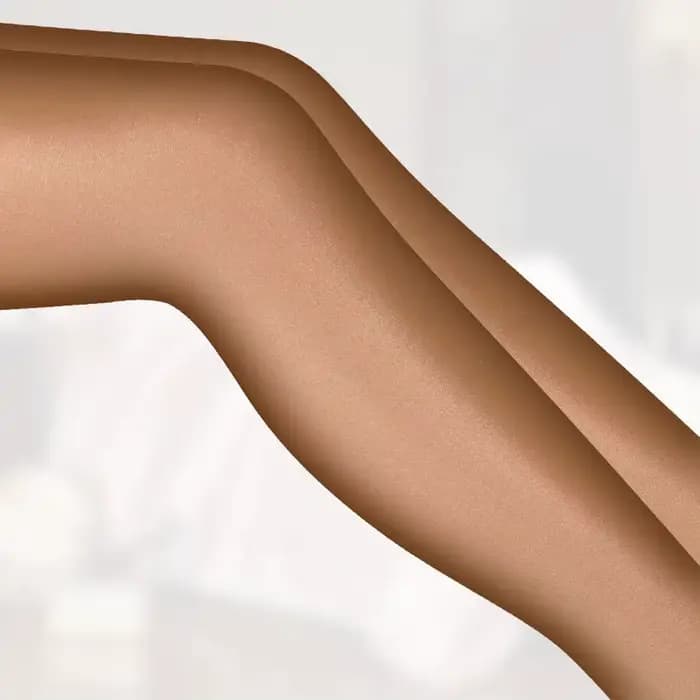 Collant transparent brillant à entrejambe ouvert pour Femme