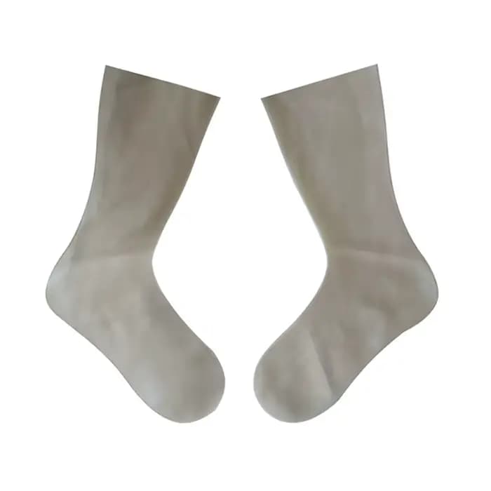 Chaussettes 2D en Latex, bonneterie Sexy aux genoux, uni, Cosplay, sans couture, sans colle, bas une pièce, épaisseur supplémentaire de 0.6mm