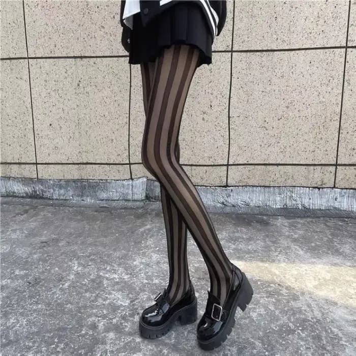 Cuisse rayée bas hauts collants Lingerie bonneterie Ultra-mince