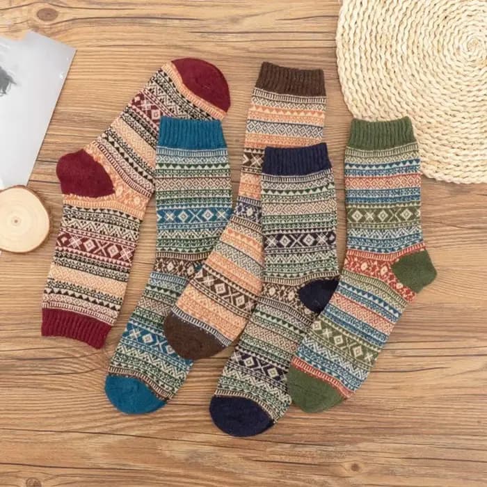 Chaussettes d'hiver en laine optique pour hommes