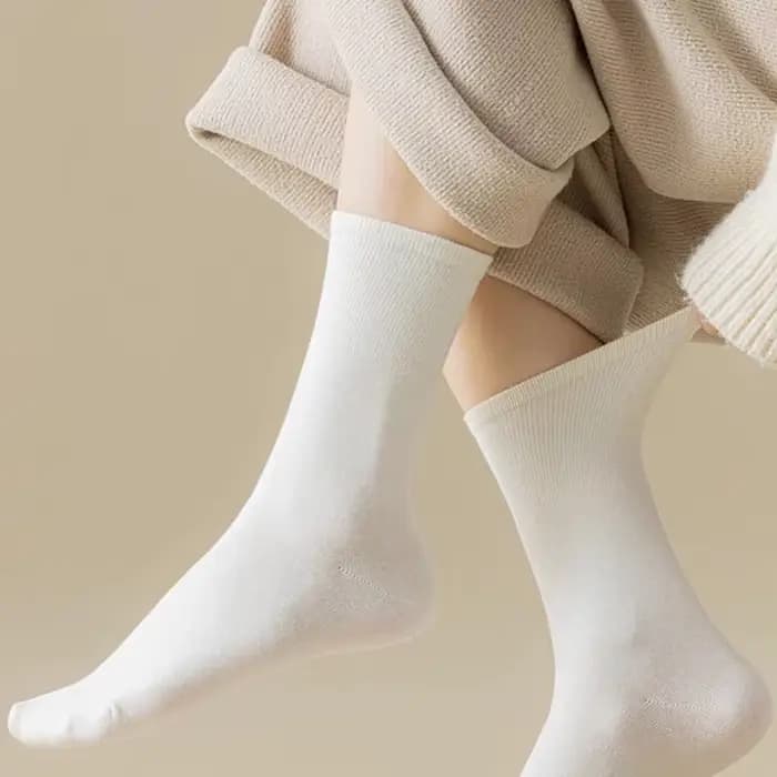 3/6/12 paires de chaussettes mi-tube simples et confortables pour femmes