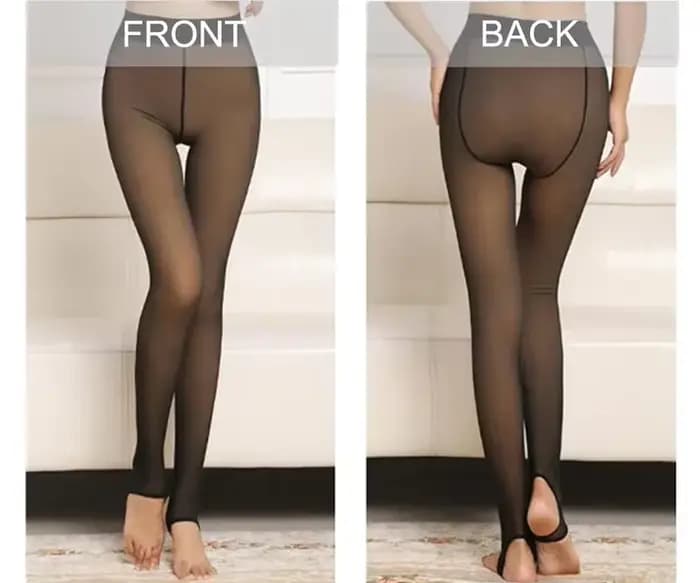 Collants thermiques doublés polaire femme collants chauds épais femmes demi Style complet bas thermiques femme collants doublés polaire