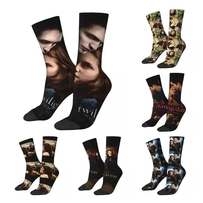 Happy Men – chaussettes pour homme et femme, chaussette graphique de la Saga du crépuscule, Edward Bella, Vampire, printemps, été, automne et hiver