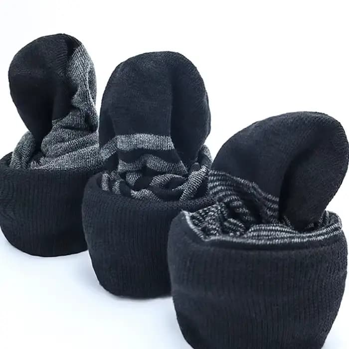 5 paires grande taille mode hommes d'affaires chaussettes de haute qualité rayure noir gris pur