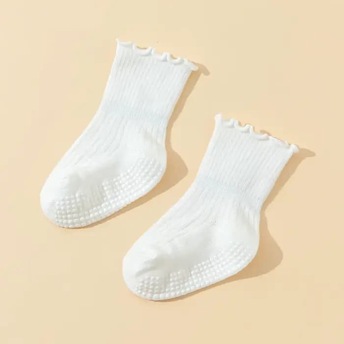6 paires de chaussettes en coton pour filles avec dentelle