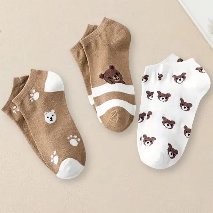 5 paires de chaussettes à motifs de dessin animé pour femmes