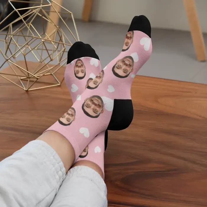 Chaussettes d'amour personnalisées avec impression 3D