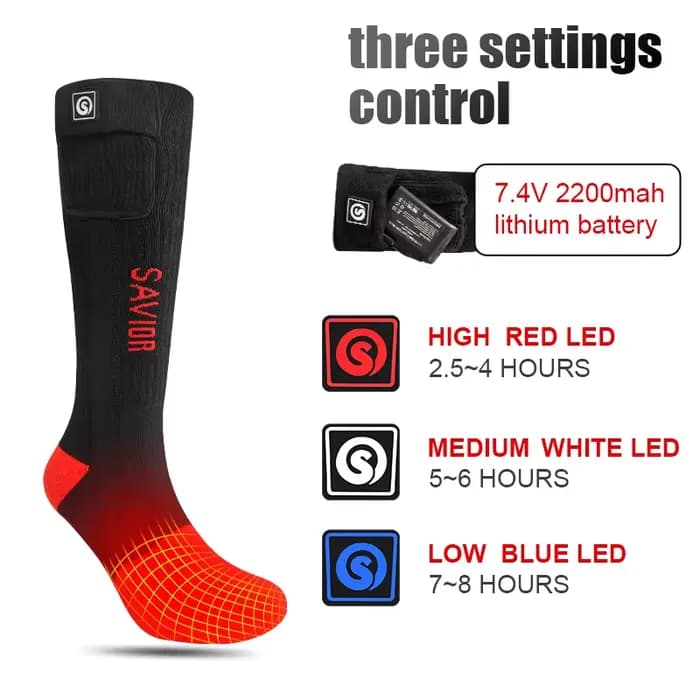 Savior – chaussettes de Ski chauffantes, chauffantes, électriques, rechargeables, pour femmes et hommes, Thermos, bas de snowboard, chauffantes, nouveau, hiver