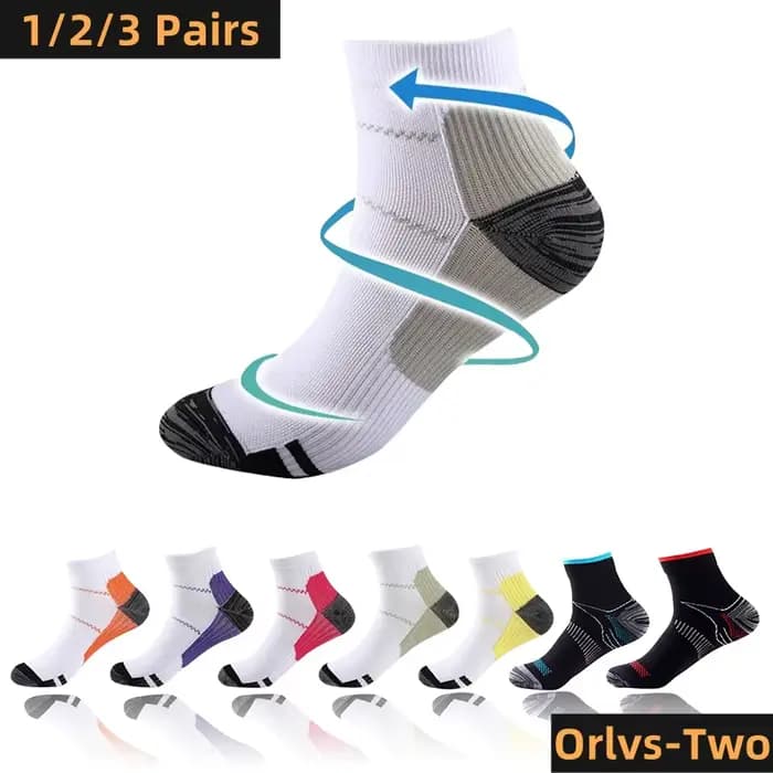 1/2/3 paires Brothock chaussettes de Compression pour Fascia plantaire déodorant absorbant la sueur respirant sport