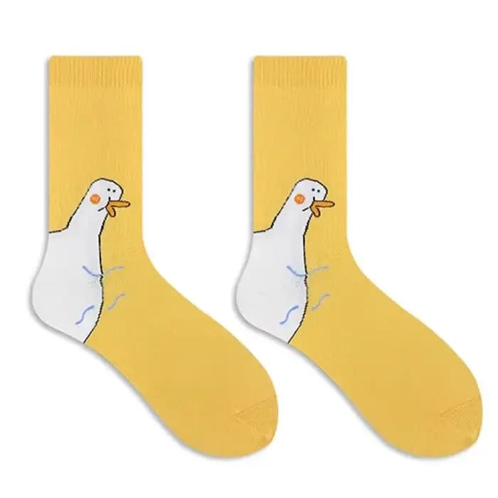 1 paire de chaussettes de dessin animé pour femmes