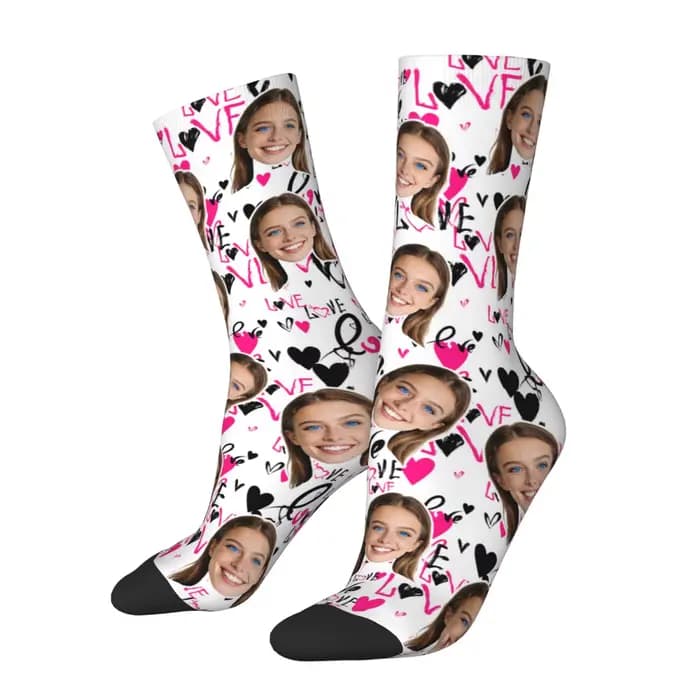 Chaussettes avatar personnalisées pour hommes et femmes, chaussettes photo personnalisées, chaussettes avec photo DIY, cadeaux personnalisés