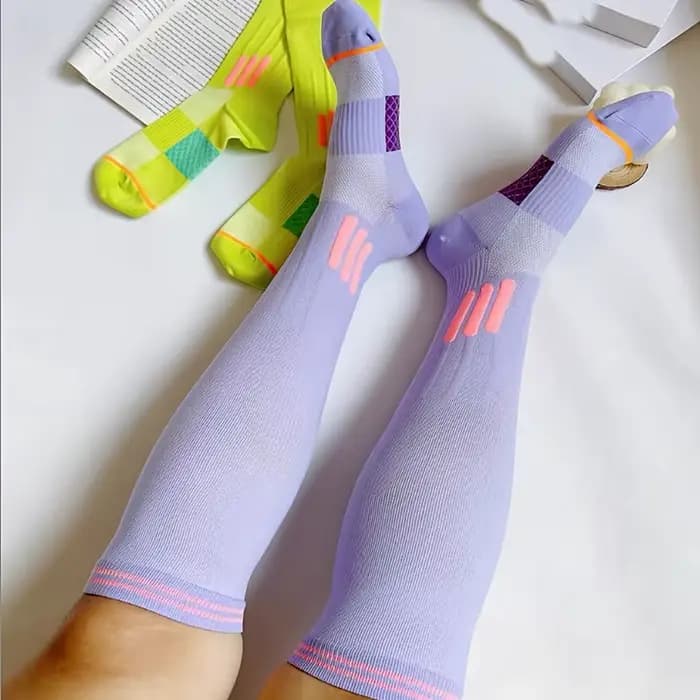 Chaussettes de sport à compression haute pour femmes, 1/6 paire, évacuation de l'humidité, anti-odeur, antibactériennes, pour Fitness, course à pied, Yoga, toutes saisons