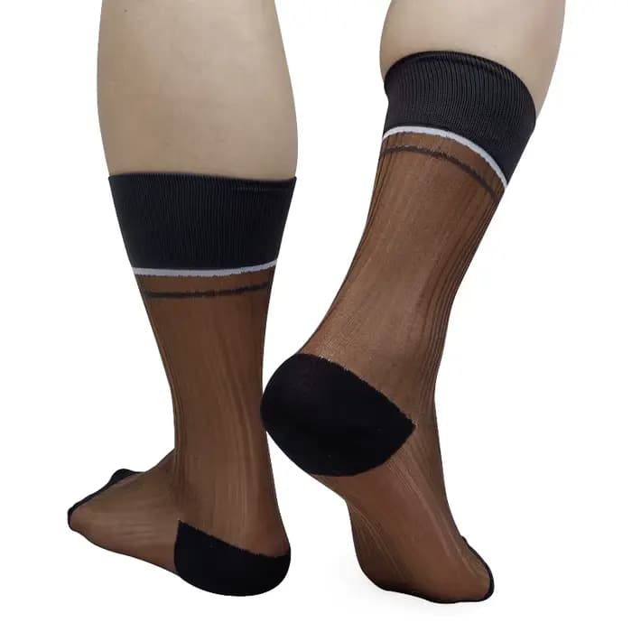 Chaussettes habillées en nylon et soie pour hommes