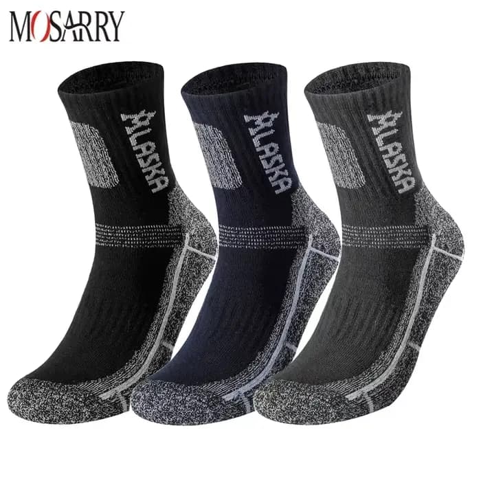 3 paires/ensemble hiver professionnel hommes chaussettes de sport en plein air garder au chaud cyclisme course