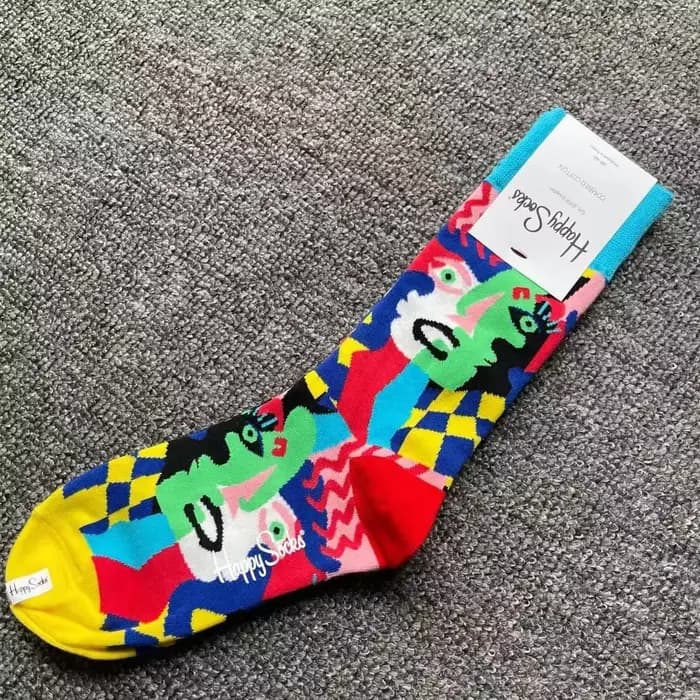 Happy-Chaussettes de sport en coton pour hommes et femmes